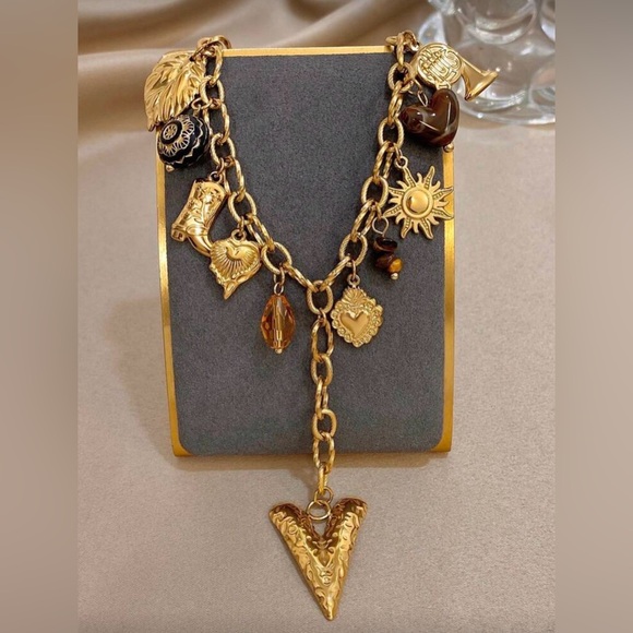 Jewelry - Gold Western Charm Necklace or Bag Chain